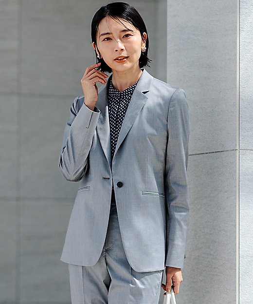 セットアップ対応／洗える】グロッシーコットンシャンブレー