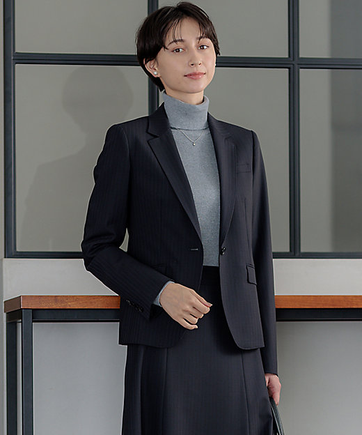 セットアップ対応】ラフィーネウール 一つボタン ジャケット