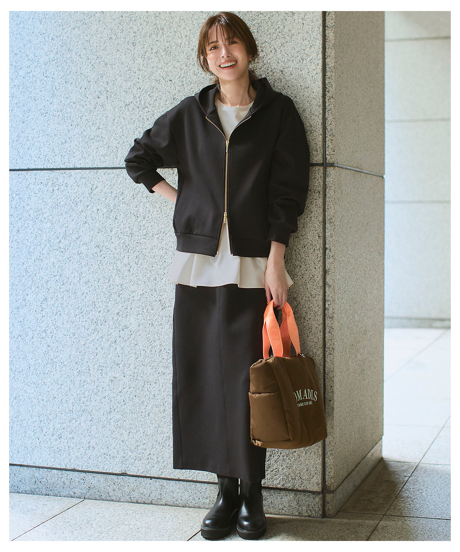 洗える】コットンエアーダンボール コクーン フーディー