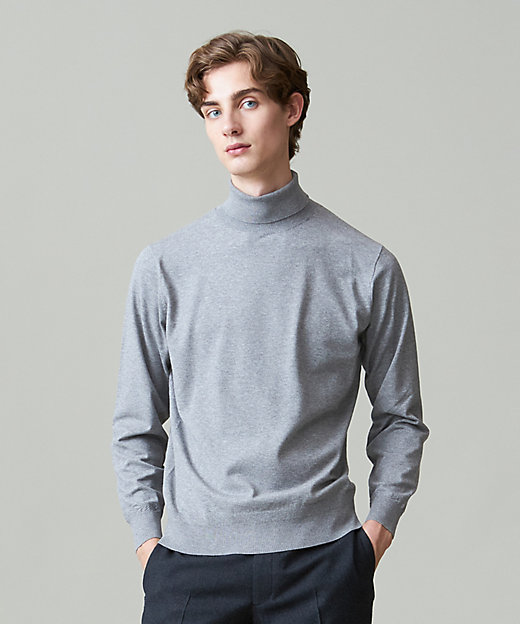 ストレッチ性 ／ イージーケア】【FLEX YARN】タートルネック