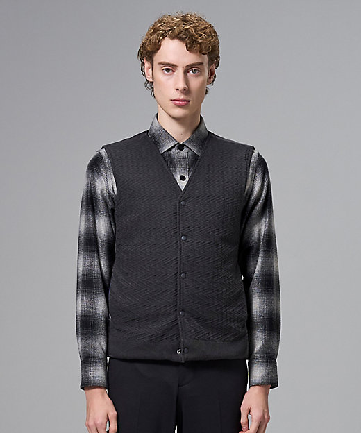 2WAY】パデットニットブロック リバーシブルベスト