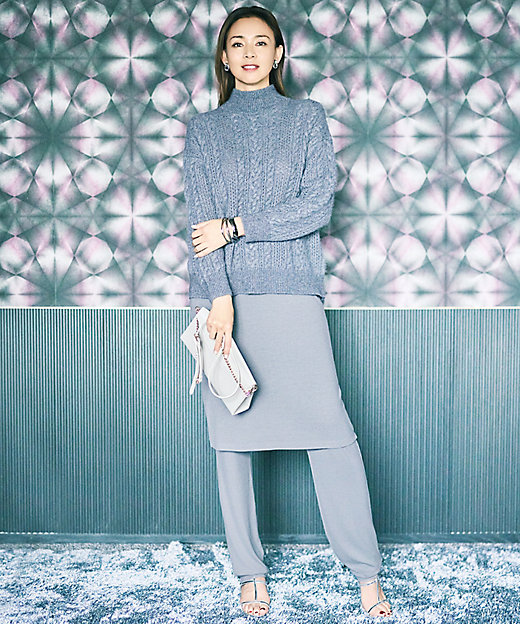 SHIHOさん着用】ラメフォックスケーブル ニット