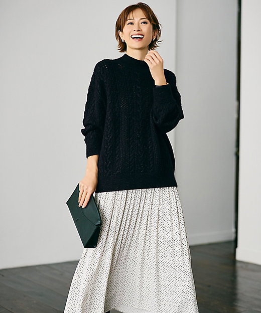 SHIHOさん着用】ラメフォックスケーブル ニット