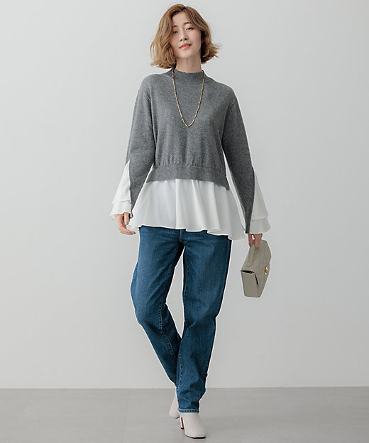 23区×Oggiコラボ】フレアサテンコンビ ラメニット