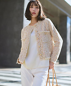 ピンク系 レディースのノーカラージャケット | 三越伊勢丹オンライン