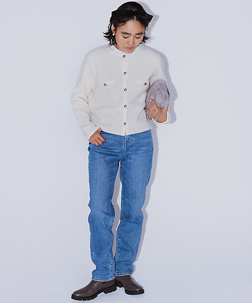 洗える】ミニブークレニット カーディガン（KRWSCA0357