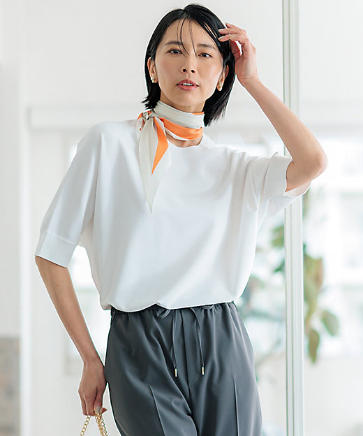 洗える】レーヨンポリエステルストレッチ ドルマン ニット