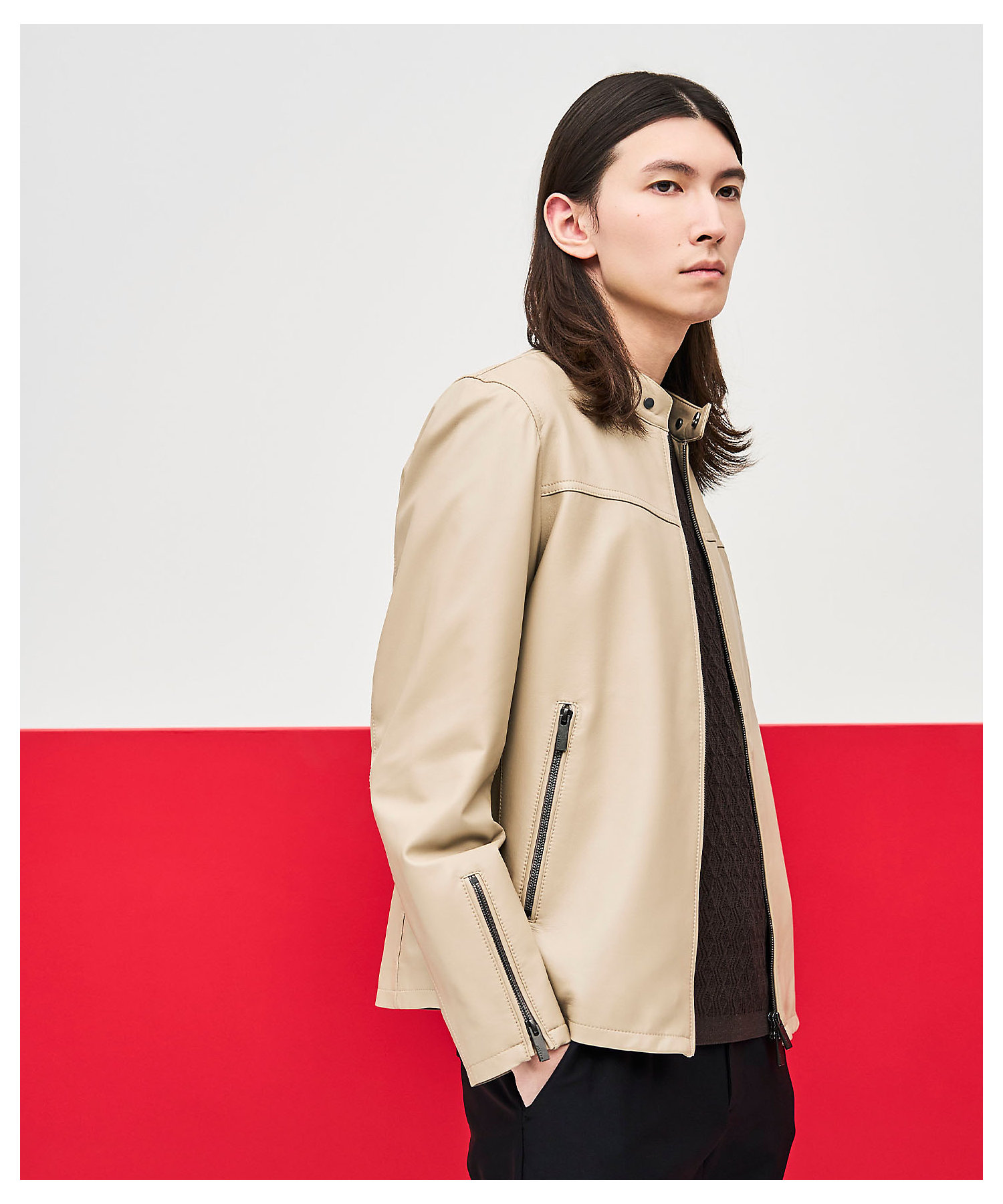 ライトラムナッパ レザー シングルライダース（LWJHGS0001