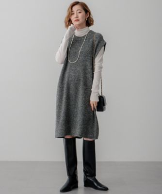 SLOW／一部店舗限定】ニットトータル スリーブレス ワンピース