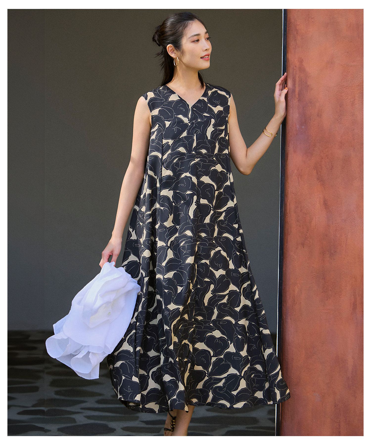 洗える】Ratti フラワーアートプリント ワンピース