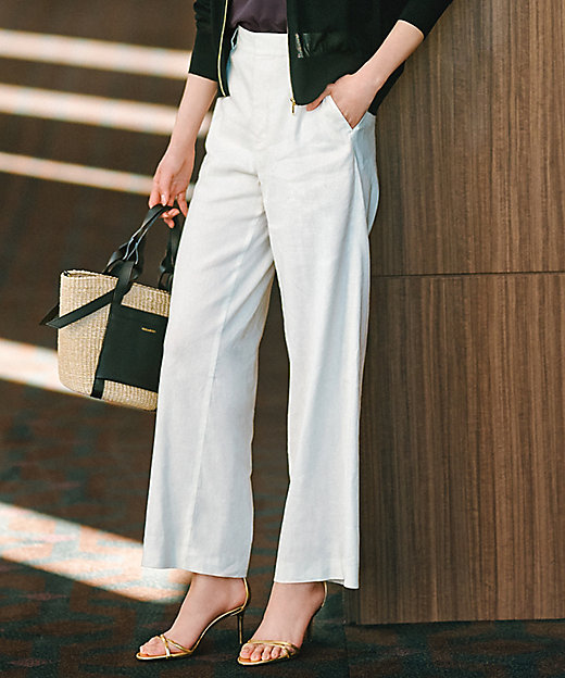 CLASSY．6月号掲載／洗える】リネンレーヨンストレッチ ワイド