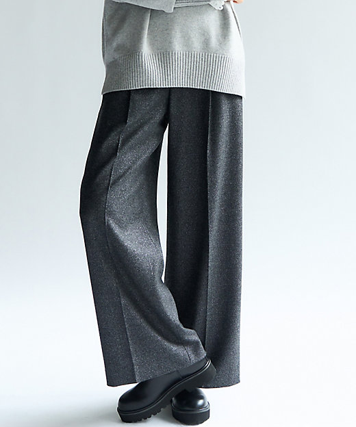 ラメミックスツイード タック ワイド パンツ（PRWOGW0518