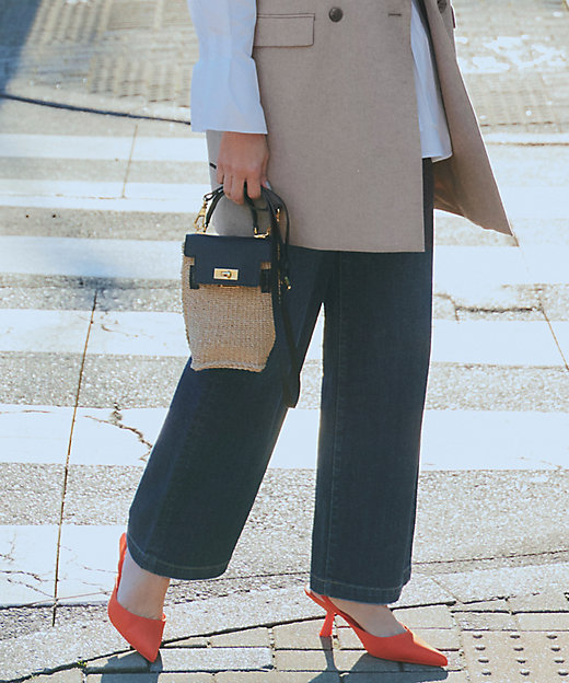 一部店舗限定】23区DENIM ストレッチ ワイドパンツ