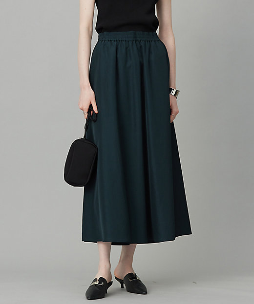 UVケア・速乾・洗える】シルクエステルタフタ フレアスカート