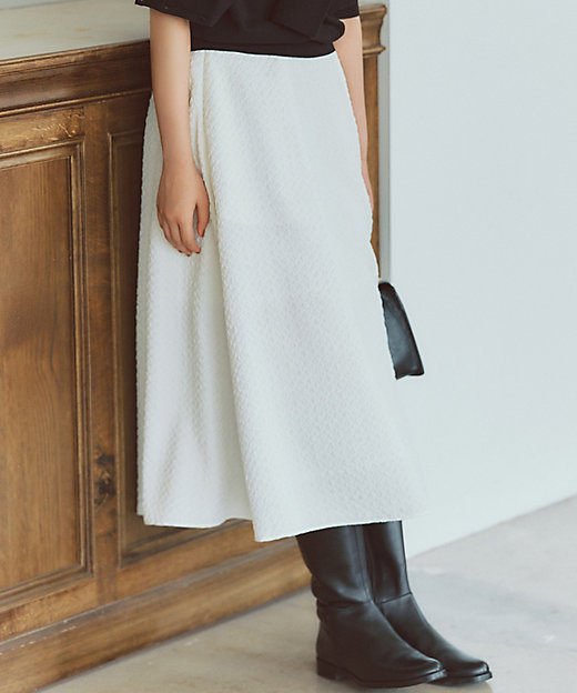 洗える】プレザンスジャカード タックスカート（SKWOCW0314