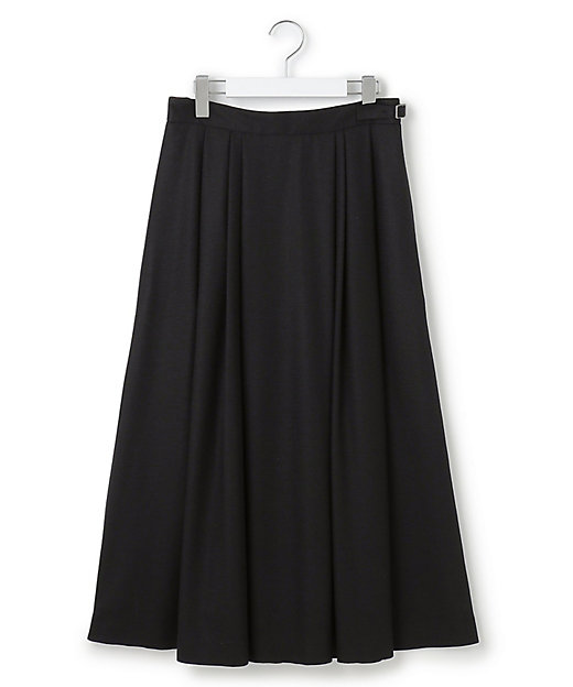 洗える】ウールミルドジャージー タック スカート