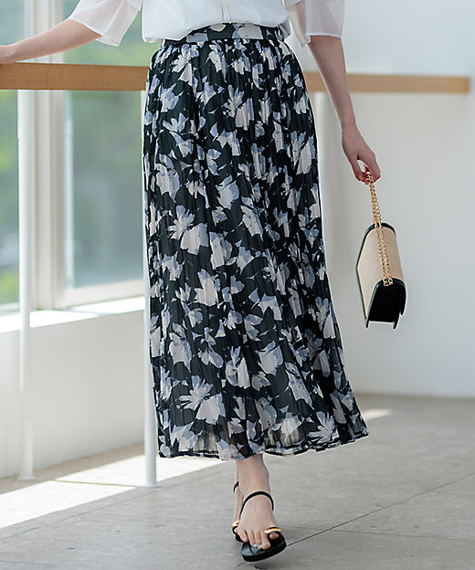 洗える】Ratti シャドーフラワープリント スカート