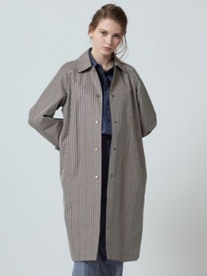 クラブチェックリバーシブルステンカラーコート（5005250007