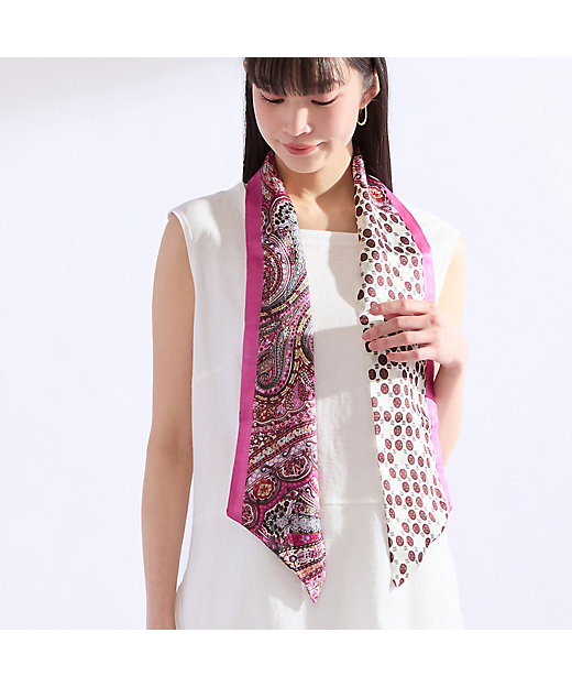 幾何×ペイズリーシルクスカーフ（50163602） | Liliane Burty