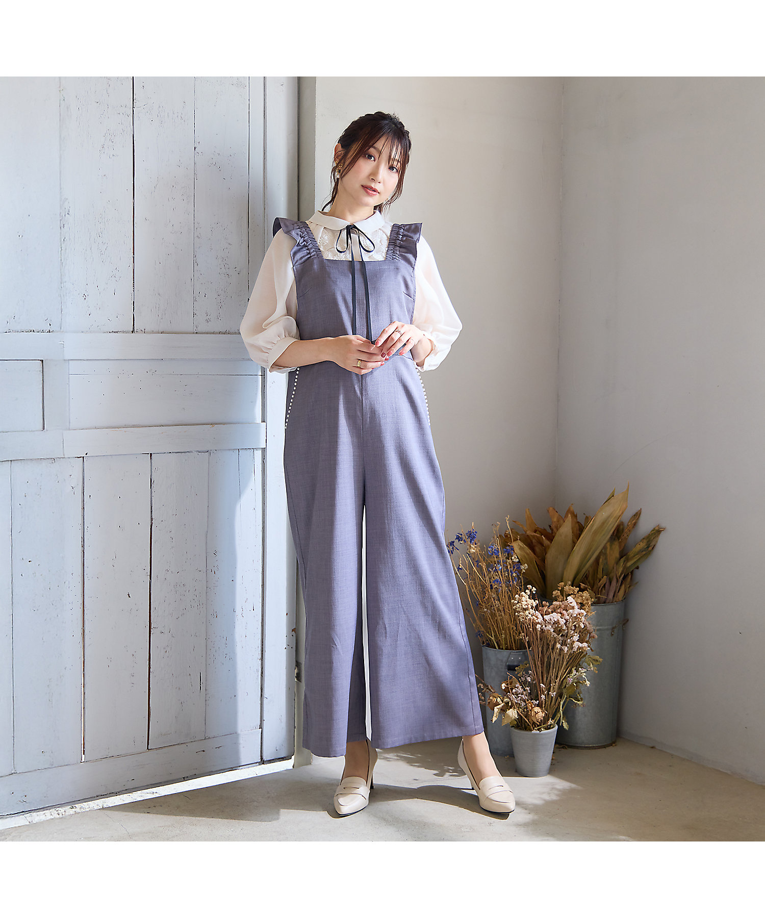 手洗いOK】フリルサロペット（51054501） | Rose Tiara