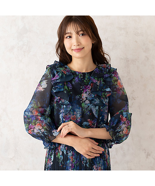 フリルフラワープリーツワンピース（51011503） | Rose Tiara