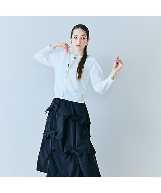 立体リボンモチーフロングスカート（83042605） | Rose Tiara