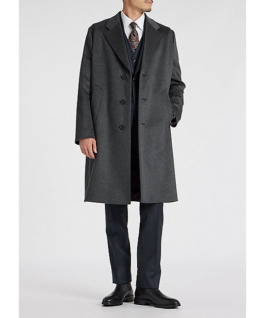 N-846 paul smith カシミア混 比翼 ウールチェスターコート M Paul