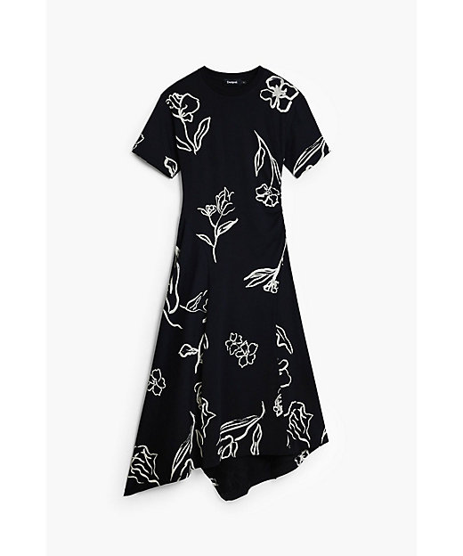 フローラルラインアートアシンメトリードレス 25WWVK44