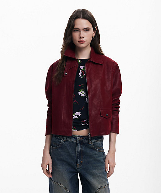 光沢のあるレザー風ジャケット 25SWEWX2 | Desigual (Women