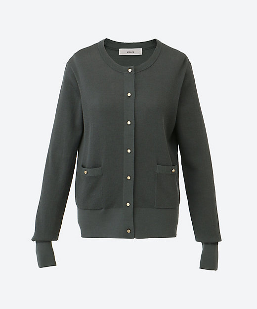 ウールシアーRIBニットカーディガン 4210800372 | ebure