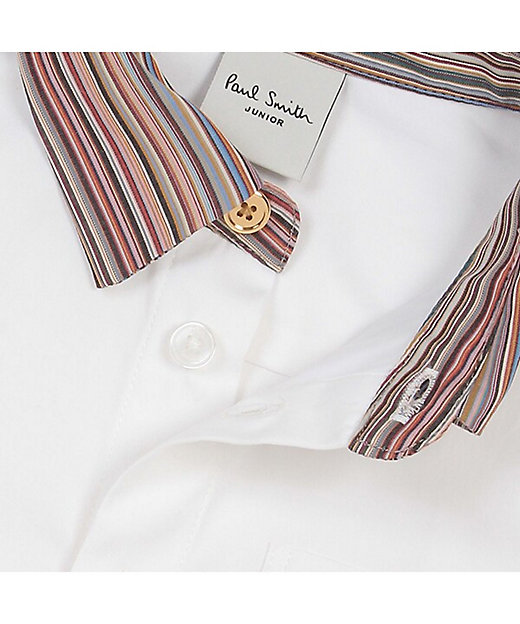 襟シグネチャーストライプ無地長袖シャツ 3541608 | Paul Smith