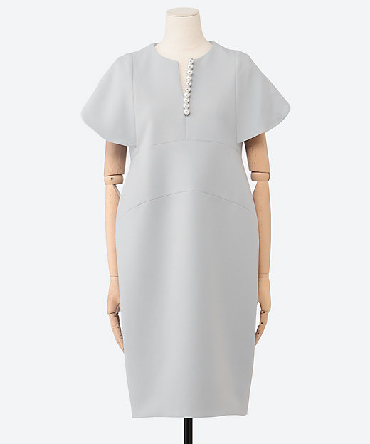 フレアスリーブパールスリットラインドレス YCD－923－866