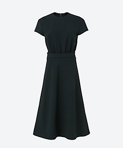 ハーフスリーブウエストタックバックボウドレス YCD―125―971