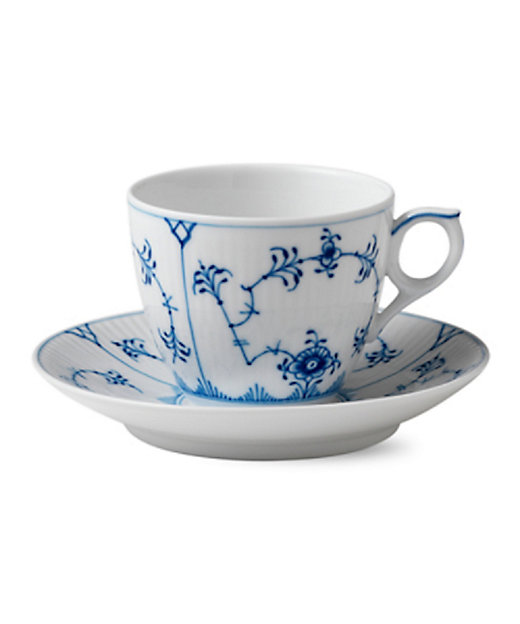 ブルーフルーテッド プレイン コーヒーカップ＆ソーサー | ROYAL