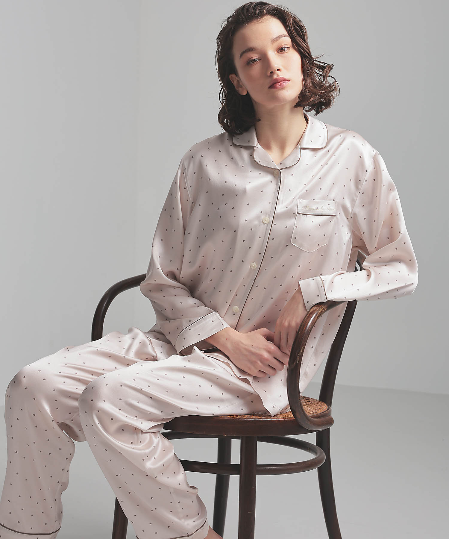 シルクハートシャツパジャマ 91408 | Narue (Women)/ナルエー