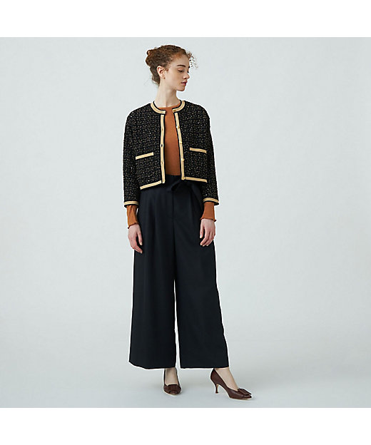 ニットコンビツイード クルーネックジャケット | maison TOMORROWLAND