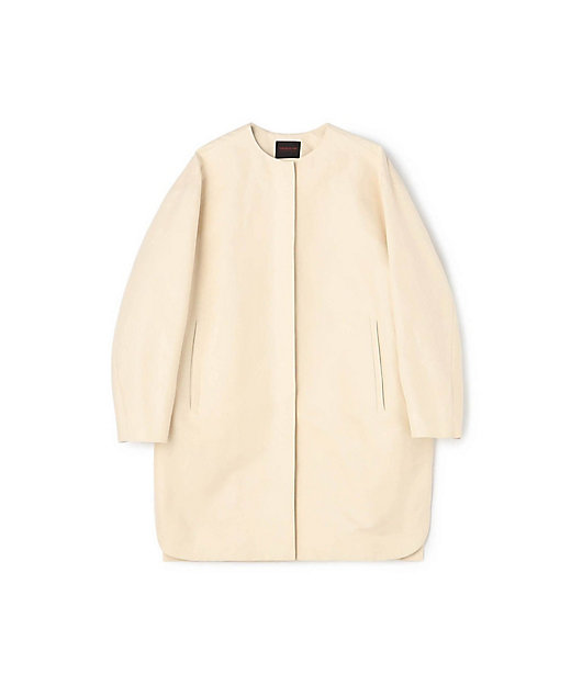 コットンシルクグログラン ノーカラーコート | maison TOMORROWLAND