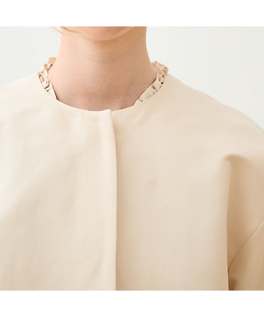 コットンシルクグログラン ノーカラーコート | maison TOMORROWLAND