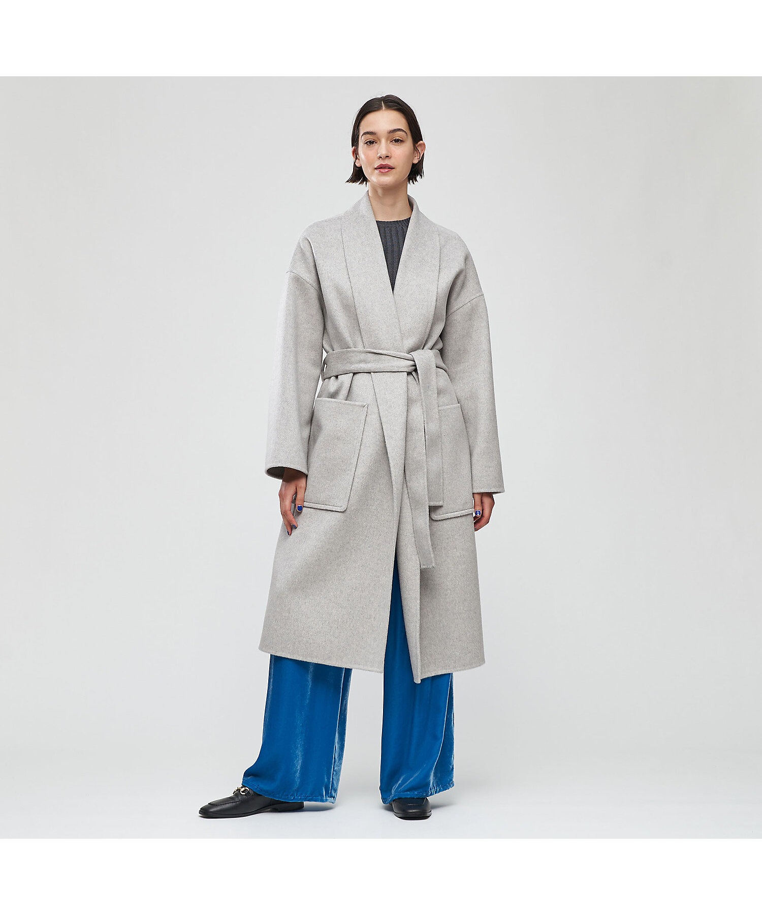 ダブルフェイスメルトンビーバー ショールカラーコート | maison