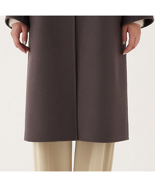 一部WEB限定】ダブルフェイスメルトンビーバー ノーカラーコート