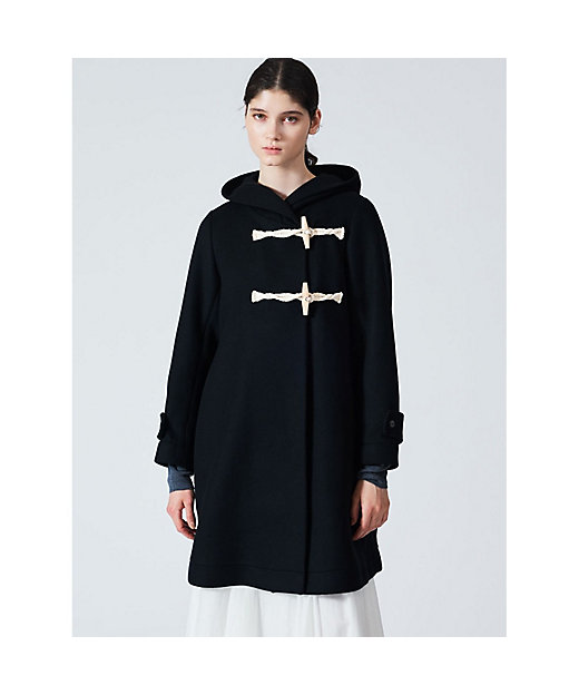 mizuiro ind Aラインフード付きコート | mizuiro ind