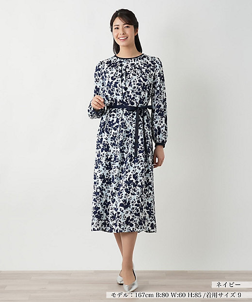 プリントフレアワンピース【Leilian WHITE LABEL