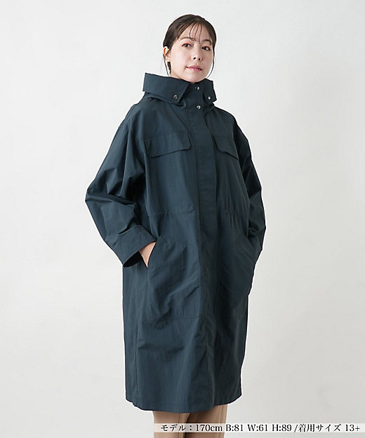 フード付きロングコート | Leilian plus house (Women/大きいサイズ