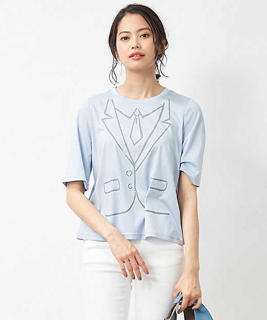 ネクタイのトロンプルイユTシャツ | CARA O CRUZ (Women)/キャラ・オ