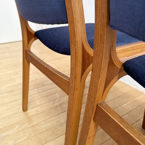 used リメイク 天童木工 ダイニングチェア2脚セット 青色 | オリジナル