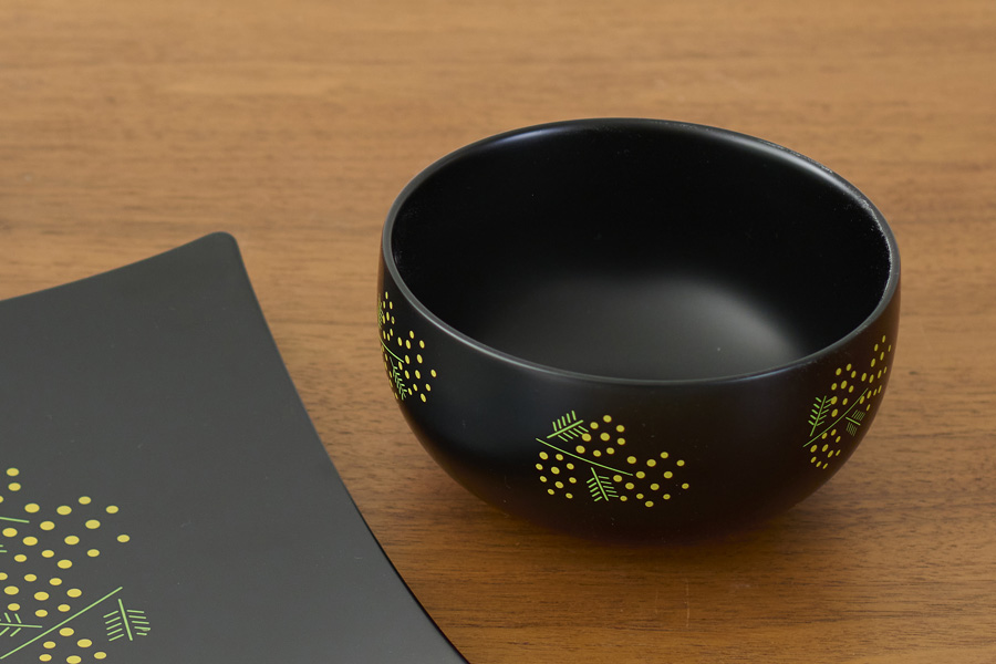 MIMOSA ボウル 黒/白 漆塗り 漆器の井助
