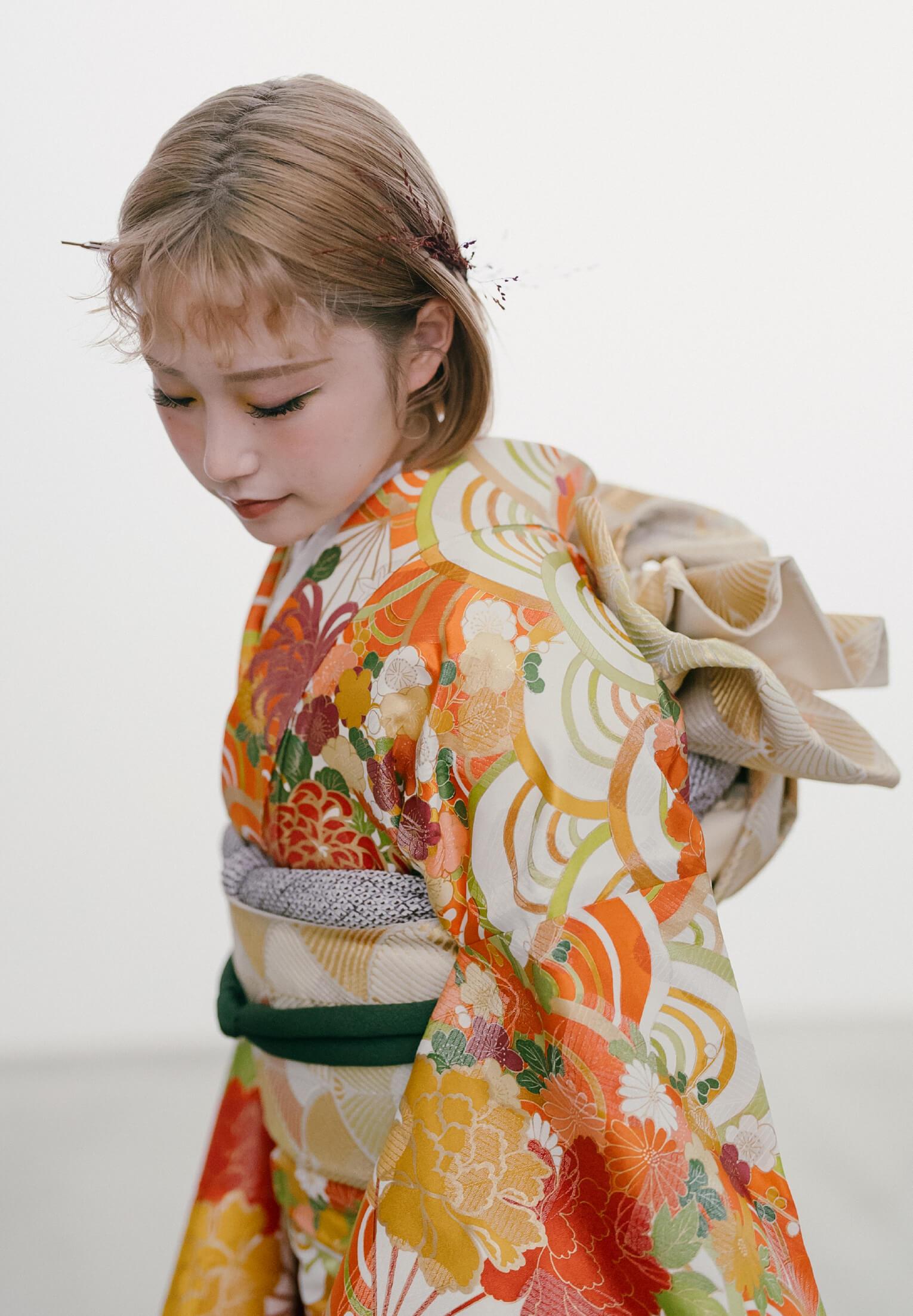 青海波の輝き｜成人式前撮り・振袖レンタルのイロドリキモノ