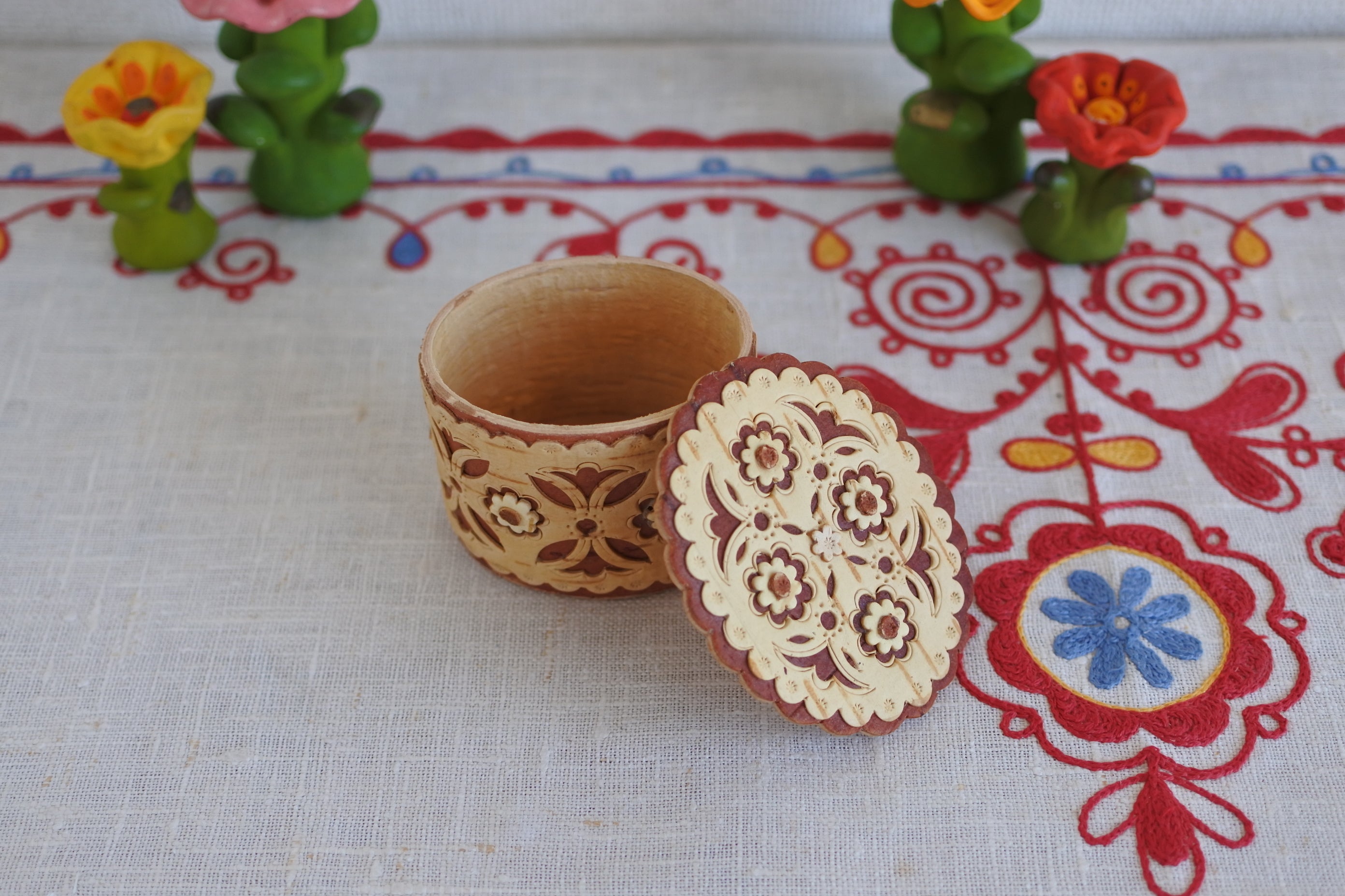 白樺細工ベレスタ ボックス 小箱 白樺樹皮 アクセサリーケース