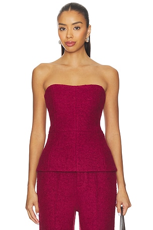 Dion Lee Latex Corset Top in Oxblood | REVOLVE