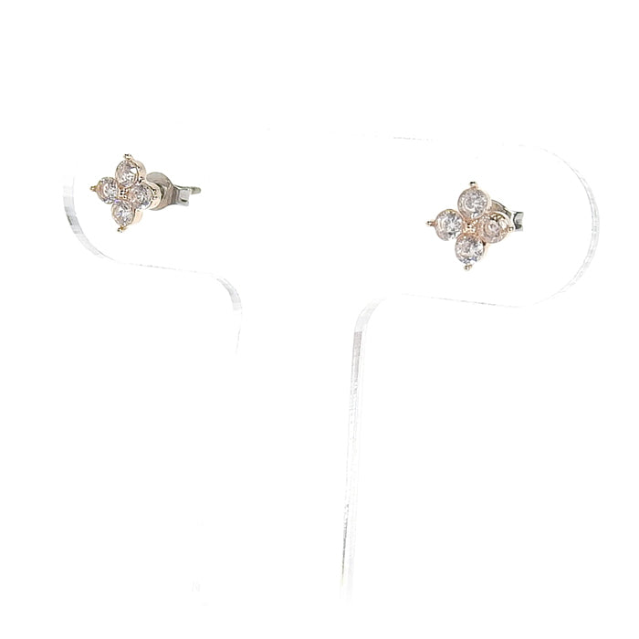 NEW Color】キュービックジルコニア フラワー ピアス